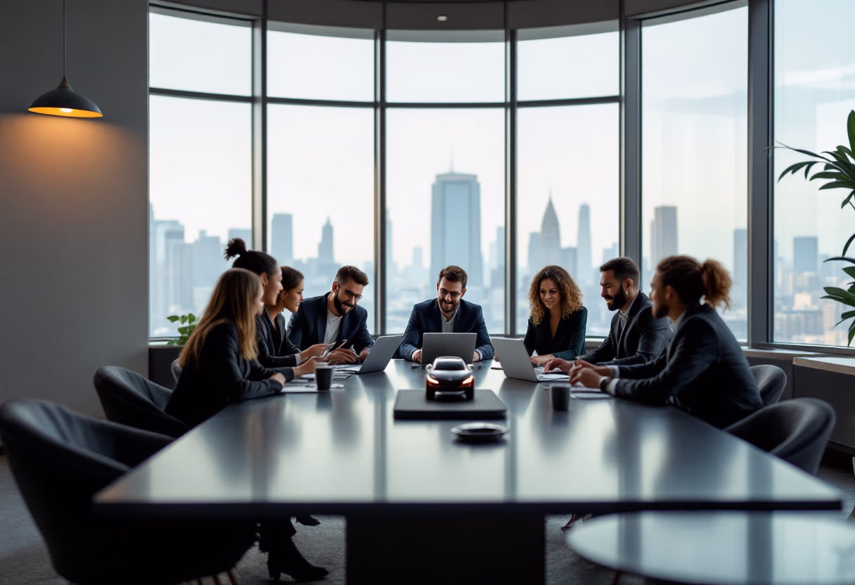 image of an office collaboration scene (for a mobility and transportation)